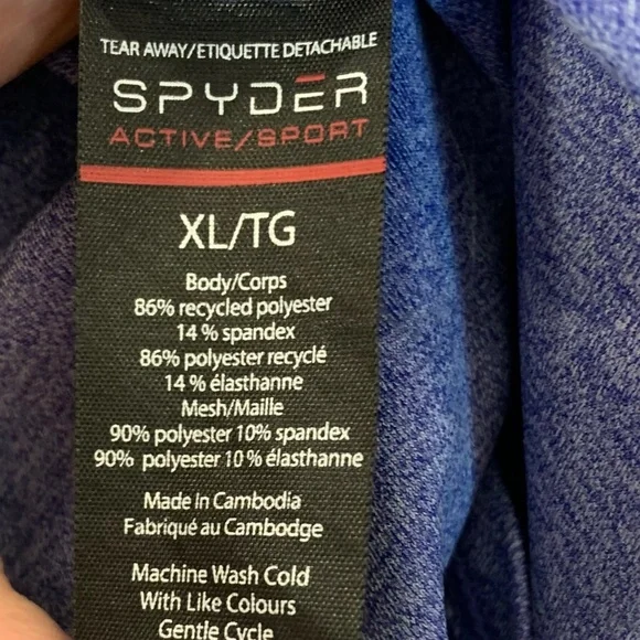 Spider Active Men’s Tank Top – XL – Blue Speckled – Performance Fabric - Picture 7 of 8